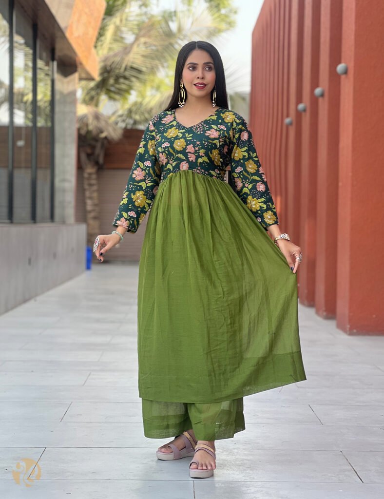 Floral Print Anarkali Kurta