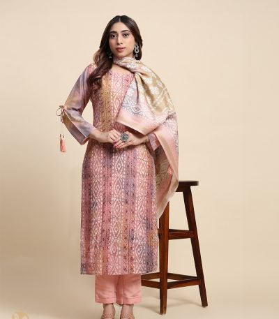 Straight Kurta With Palazzo And Dupatta Set