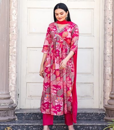 3/4 sleeve maxi length kurti