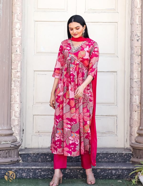 3/4 sleeve maxi length kurti