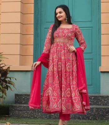 light red salwar suit