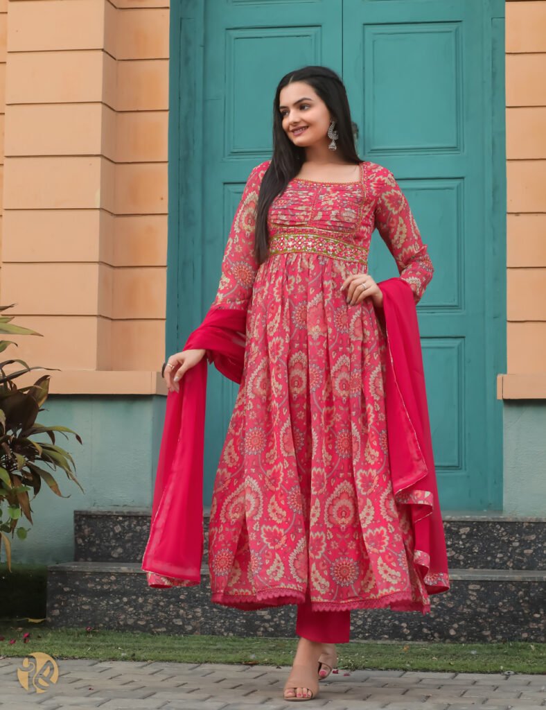 light red salwar suit